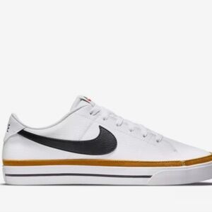 Nike Legacy Court Men's White and Black Sneakers with Gold Accents